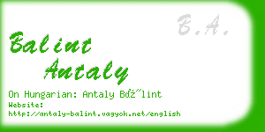 balint antaly business card